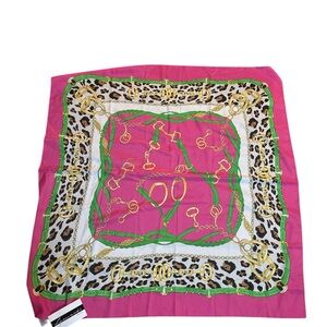 Vintage Leonardo Pink and Green Patterned chainlink Scarf